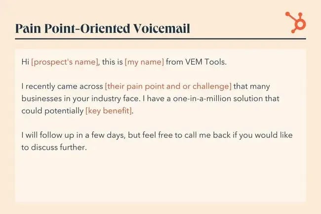 pain point-oriented voicemail greeting